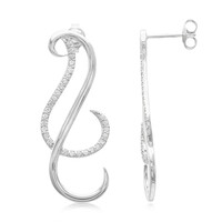 Boucles d'oreilles en argent et Saphir blanc