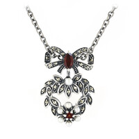 Collier en argent et Grenat du Mozambique