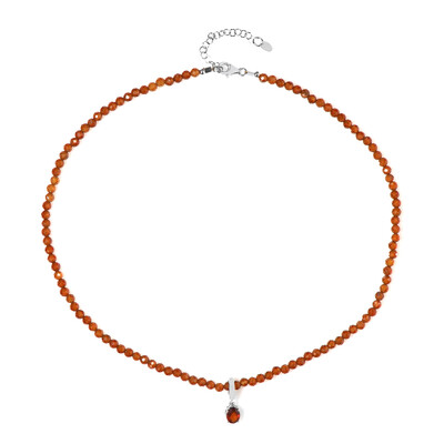 Collier en argent et Grenat Hessonite