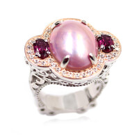 Bague en argent et Perle de Mabé (Dallas Prince Designs)