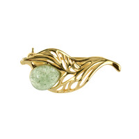 Broche en argent et Quartz vert