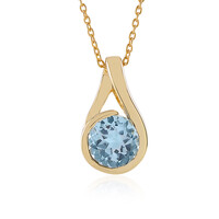 Collier en argent et Topaze bleu ciel