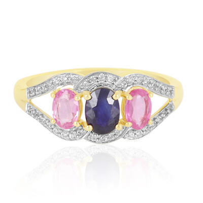 Bague en argent et Saphir bleu de Madagascar