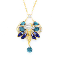 Collier en argent et Kyanite bleu pétrole (Gems en Vogue)