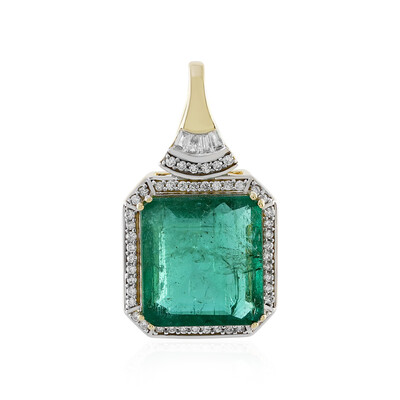 Pendentif en or et Emeraude de Zambie AAA (D'vyere)