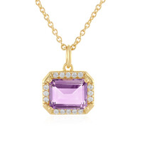 Collier en argent et Améthyste Rose de France