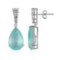 Boucles d'oreilles en argent et Quartz bleu pastel