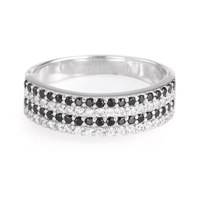 Bague en argent et Spinelle noir