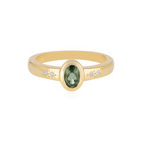 Bague en argent et Moldavite