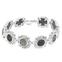 Bracelet en argent et Antique denier de la veuve Prutah