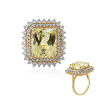 Bague en or et Kunzite jaune canari