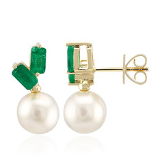 Boucles d'oreilles en or et Perle blanche des mers du sud (Michelle Albala)