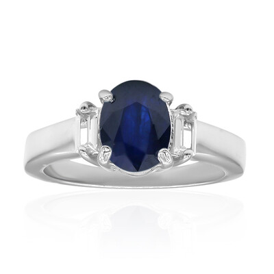 Bague en argent et Saphir bleu