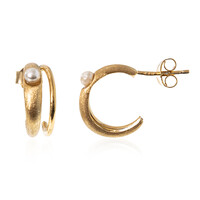 Boucles d'oreilles en argent et Perle de culture d'eau douce (Joias do Paraíso)