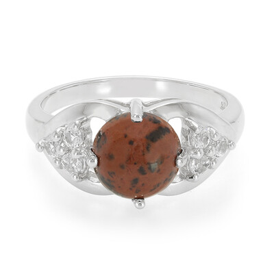 Bague en argent et Obsidienne acajou