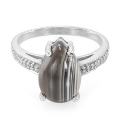 Bague en argent et Agate du Botswana