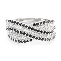Bague en argent et Spinelle noir