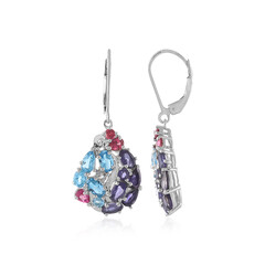 Boucles d'oreilles en argent et Topaze bleu Suisse