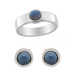 Bague en argent et Opale bleue