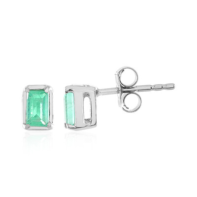 Boucles d'oreilles en argent et Emeraude de Russie
