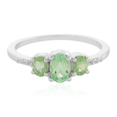 Bague en argent et Grenat vert menthe de Merelani