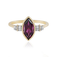 Bague en or et Grenat magenta