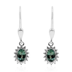 Boucles d'oreilles en argent et Apatite chromifère