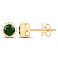 Boucles d'oreilles en or et Diopside de Russie