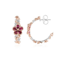 Boucles d'oreilles en argent et Tourmaline rose du Brésil  (Gems en Vogue)