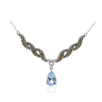 Collier en argent et Topaze bleu ciel