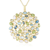 Collier en argent et Pierre de lune bleue (KM by Juwelo)