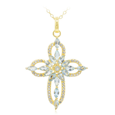 Collier en argent et Topaze bleu ciel