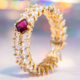 Bague en or et Spinelle rouge de Birmanie (de Melo)