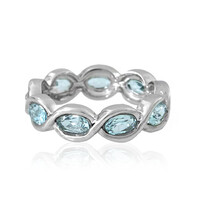 Bague en argent et Topaze bleu ciel