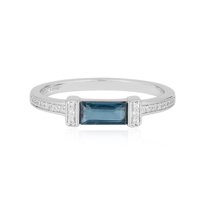 Bague en argent et Kyanite bleu pétrole