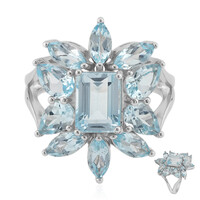 Bague en argent et Topaze bleu ciel