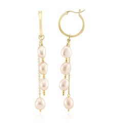 Boucles d'oreilles en argent et Perle de culture d'eau douce orange (TPC)