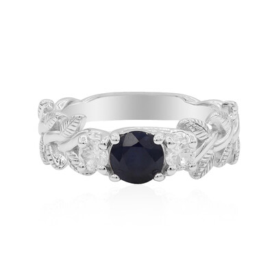 Bague en argent et Saphir bleu