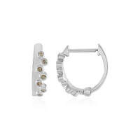 Boucles d'oreilles en argent et Diamant champagne SI2