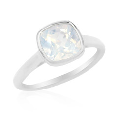 Bague en argent et Quartz bleu lunaire