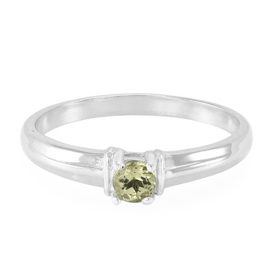 Bague en argent et Apatite Citron