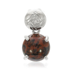 Pendentif en argent et Obsidienne acajou