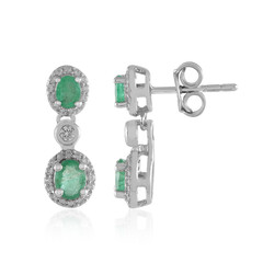 Boucles d'oreilles en argent et Emeraude de Zambie
