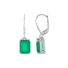 Boucles d'oreilles en argent et Onyx vert