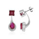 Boucles d'oreilles en argent et Rubis de Madagascar (de Melo)