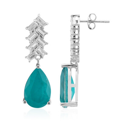 Boucles d'oreilles en argent et Quartz bleu-vert