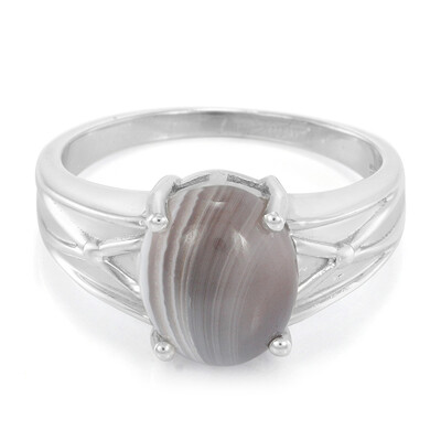 Bague pour homme en argent et Agate du Botswana