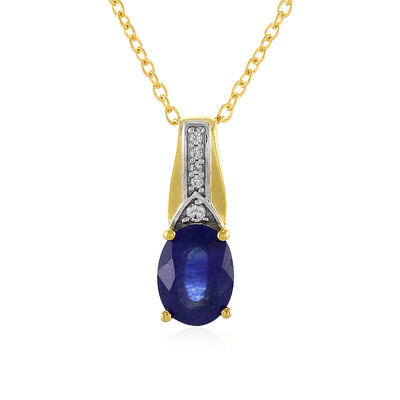 Collier en argent et Saphir bleu de Madagascar