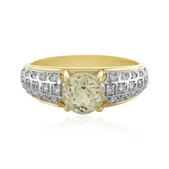 Bague en argent et Kunzite jaune canari