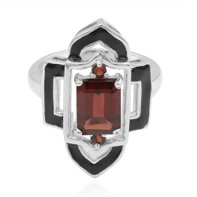 Bague en argent et Grenat du Mozambique